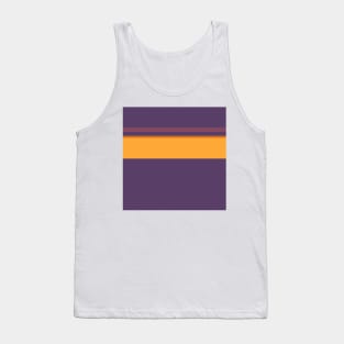 A well-made federation of Old Heliotrope, Dark Mauve, Dark Salmon, Brownish Orange and Mango stripes. Tank Top